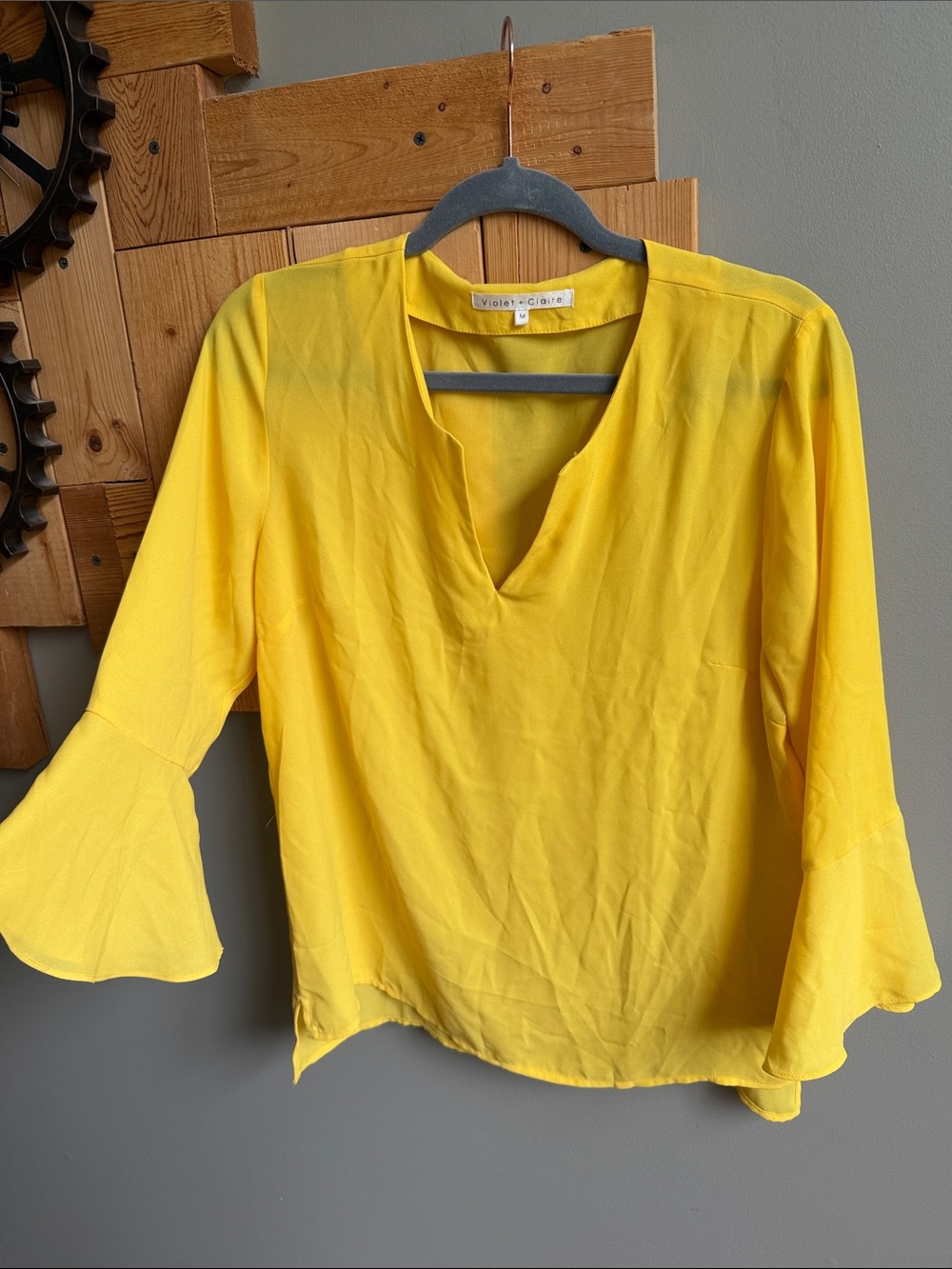 Violet & Claire Yellow Flowy Blouse